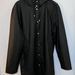 NWOT Stutterheim Black Stockholm Lightweight Raincoat - Sz. XXL